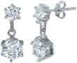 wholesale sterling silver double cz earrings