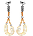 sterling silver rose gold plated horse shoe design mesh stud earrings