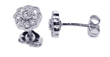 wholesale sterling silver micro pave flower cz stud post earrings