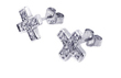 wholesale sterling silver cz cross stud earrings