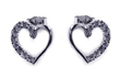 wholesale sterling silver cz heart stud earrings
