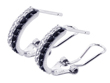 wholesale sterling silver black and crescent cz hoop earrings