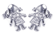 wholesale silver cluster cz little baby girl stud earrings