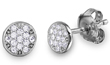 wholesale silver cz encrusted disc stud earrings