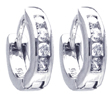 wholesale sterling silver channel set cz hoop earrings