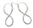 sterling silver rhodioum plated number eight infinity cz hoop earrings