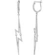 wholesale silver lightning cz earrings
