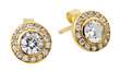 sterling silver gold and rhodium plated cz stud earrings