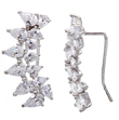 wholesale silver pear shape cz climbing earrings