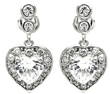wholesale sterling silver heart cz earrings