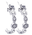 wholesale silver round marquise cz crescent hoop earrings