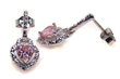 wholesale sterling silver heart shaped pink cz earrings