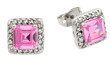wholesale silver pink princess earrings