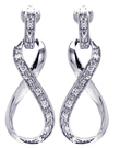 wholesale sterling silver cz ribbon stud earrings