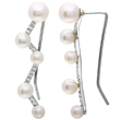 wholesale silver cz and pearl climbing earrings