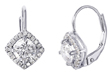 wholesale silver round center cz stone halo earrings