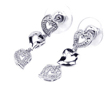 wholesale sterling silver cz heart stud earrings