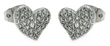 sterling silver rhodioum plated heart cz stud earrings