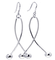 wholesale sterling silver twisted two balls hook earrings