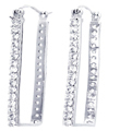 wholesale sterling silver cz rectangular hoop earrings