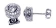 wholesale sterling silver micro pave round cz stud post earrings