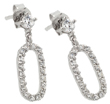 wholesale silver round oval cz stud earrings