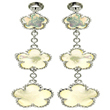 wholesale sterling silver graduated pearl flower cz wire stud earrings