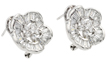 sterling silver rhodioum plated flower cz stud earrings