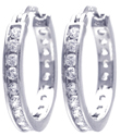 wholesale sterling silver cz hoop earrings