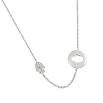 wholesale sterling silver cz hand cutout pendant necklace