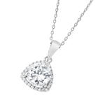 wholesale 925 sterling silver cz open triangular necklace