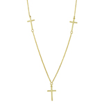 sterling silver gold plated 3 crosses necklace
