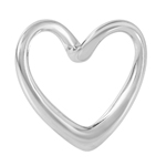 sterling silver curved open heart pendant