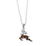 sterling silver reindeer pendent necklace with dots design
