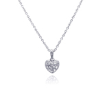 sterling silver classic heart pendant necklace