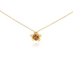 sterling silver gold plated flower cz necklace