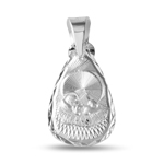 sterling silver high polish teardrop shape dc baptism medallion
