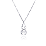 wholesale sterling silver round dangling cz necklace