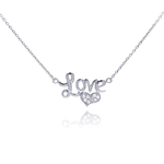sterling silver love heart pendant necklace