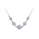 wholesale sterling silver cz circles pendant necklace