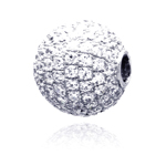 wholesale sterling silver ball micro pave cz pendant