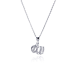 wholesale sterling silver cz ew pendant necklace