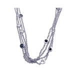 wholesale sterling silver black cz pendant necklace