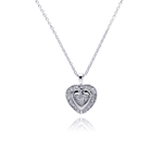 sterling silver heart cz necklace