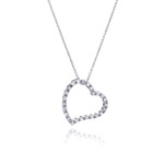 sterling silver heart design pendant necklace