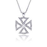 sterling silver triangle pendant necklace