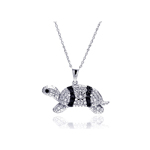 wholesale sterling silver cz turtle pendant necklace