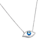 wholesale sterling silver evil eye blue iris pendant necklace