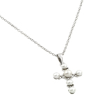 wholesale sterling silver cross pearl pendant necklace