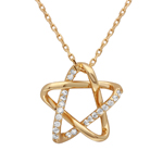 sterling silver gold plated intertwined star pendant with chain